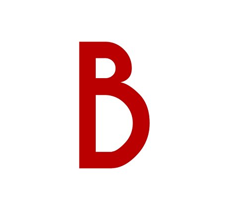 Buchstaben Aufkleber, wetterfest, einzelner Buchstabe B, rot, 10 cm (100mm) großgeschrieben von 1peak