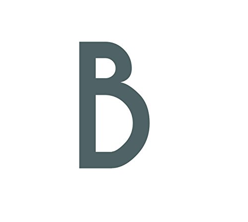 Buchstaben Aufkleber, wetterfest, einzelner Buchstabe B, Silber, 10 cm (100mm) großgeschrieben von 1peak