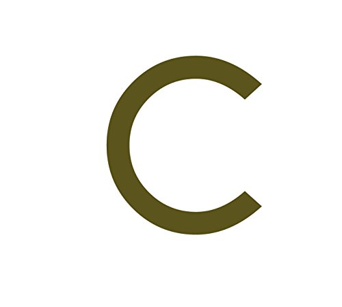 Buchstaben Aufkleber, wetterfest, einzelner Buchstabe C, Gold, 10 cm (100mm) großgeschrieben von 1peak