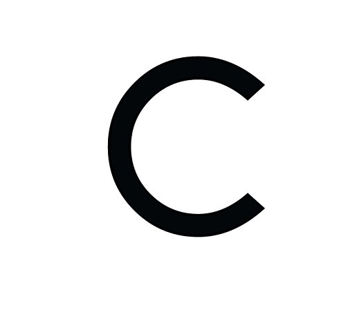 Buchstaben Aufkleber, wetterfest, einzelner Buchstabe C, schwarz, 10 cm (100mm) großgeschrieben von 1peak