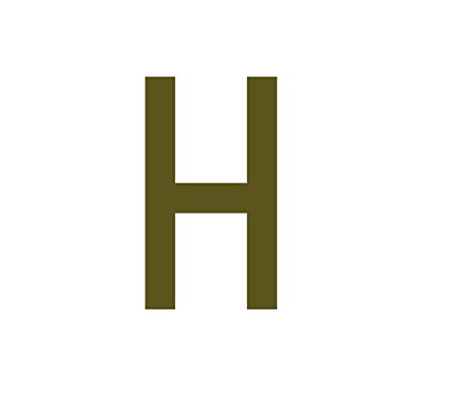 Buchstaben Aufkleber, wetterfest, einzelner Buchstabe H, Gold, 10 cm (100mm) großgeschrieben von 1peak