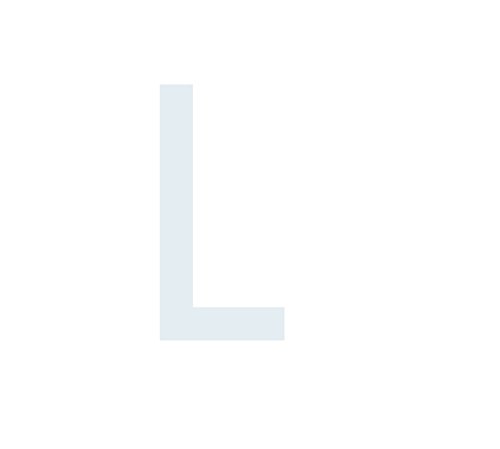 Buchstaben Aufkleber, wetterfest, einzelner Buchstabe L, weiß, 10 cm (100mm) großgeschrieben von 1peak