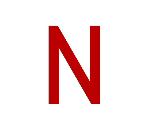Buchstaben Aufkleber, wetterfest, einzelner Buchstabe N, rot, 10 cm (100mm) großgeschrieben von 1peak