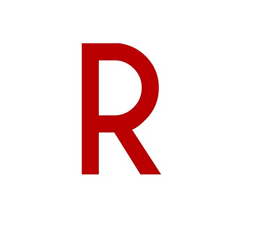 1peak Buchstaben Aufkleber, wetterfest, einzelner Buchstabe R, rot, 5cm (50mm) großgeschrieben von 1peak
