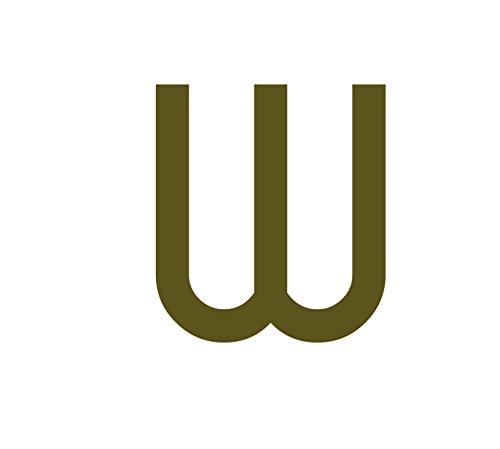 Buchstaben Aufkleber, wetterfest, einzelner Buchstabe W, Gold, 10 cm (100mm) großgeschrieben von 1peak
