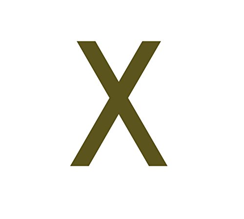 Buchstaben Aufkleber, wetterfest, einzelner Buchstabe X, Gold, 10 cm (100mm) großgeschrieben von 1peak
