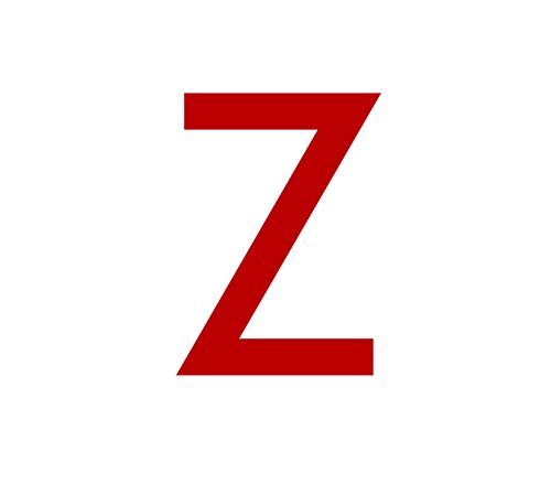 Buchstaben Aufkleber, wetterfest, einzelner Buchstabe Z, rot, 10 cm (100mm) großgeschrieben von 1peak