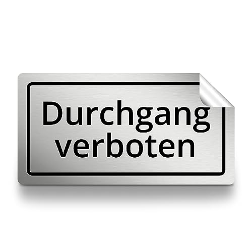 Durchgang verboten Aufkleber rechteckig, 15cm lang in silber, selbstklebender Sticker, wetterfest und UV-beständig Durchgang verboten Aufkleber rechteckig, 15cm lang in silber, selbstklebender Sticker, wetterfest und UV-beständig von 1peak