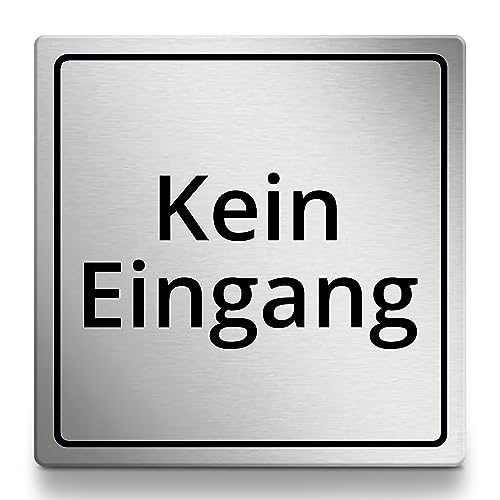 Kein Eingang Schild, 10x10cm in silber, selbstklebend von 1peak