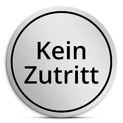 Kein Zutritt Schild rund, 7cm in silber, selbstklebend von 1peak