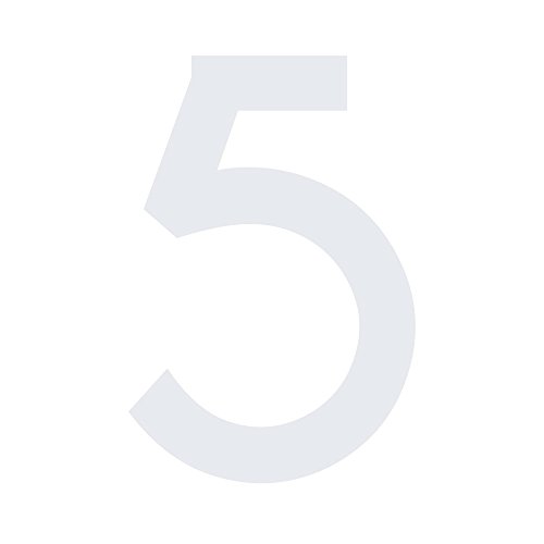 Mülltonnen Aufkleber Zahlen Sticker Folie & Ziffern kombinierbar (10 cm, Zahl 5, weiß) von 1peak