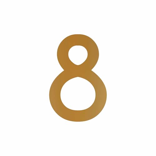 Mülltonnen Aufkleber Zahlen Sticker Folie & Ziffern kombinierbar (10 cm, Zahl 8, Gold) von 1peak