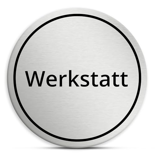 Werkstatt Schild rund 7cm, selbstklebend, wetterfest & UV-beständig, selbstklebendes Türschild für Garage & Werkstatt Werkstatt Schild rund 7cm, selbstklebend, wetterfest & UV-beständig, selbstklebendes Türschild für Garage & Werkstatt von 1peak