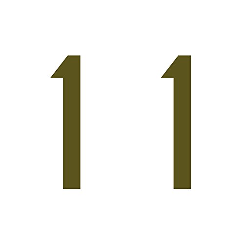 Zahlenaufkleber Nummer 11, gold, 10cm (100mm) hoch, Aufkleber mit Zahlen in vielen Farben + Höhen, wetterfest von 1peak