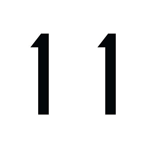 Zahlenaufkleber Nummer 11, schwarz, 20cm (200mm) hoch, Aufkleber mit Zahlen in vielen Farben + Höhen, wetterfest von 1peak