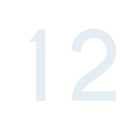 Zahlenaufkleber Nummer 12, weiß, 30cm (300mm) hoch, Aufkleber mit Zahlen in vielen Farben + Höhen, wetterfest von 1peak