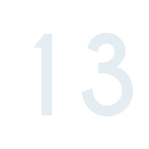 Zahlenaufkleber Nummer 13, weiß, 10cm (100mm) hoch, Aufkleber mit Zahlen in vielen Farben + Höhen, wetterfest von 1peak