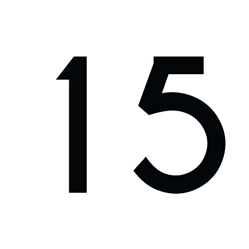 1peak Zahlenaufkleber Nummer 15, schwarz, 5cm (50mm) hoch, Aufkleber mit Zahlen in vielen Farben + Höhen, wetterfest von 1peak