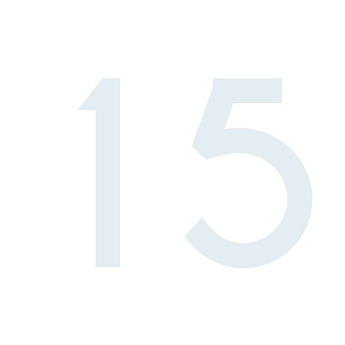 Zahlenaufkleber Nummer 15, weiß, 5cm (50mm) hoch, Aufkleber mit Zahlen in vielen Farben + Höhen, wetterfest von 1peak