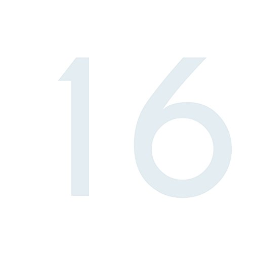 Zahlenaufkleber Nummer 16, weiß, 5cm (50mm) hoch, Aufkleber mit Zahlen in vielen Farben + Höhen, wetterfest von 1peak