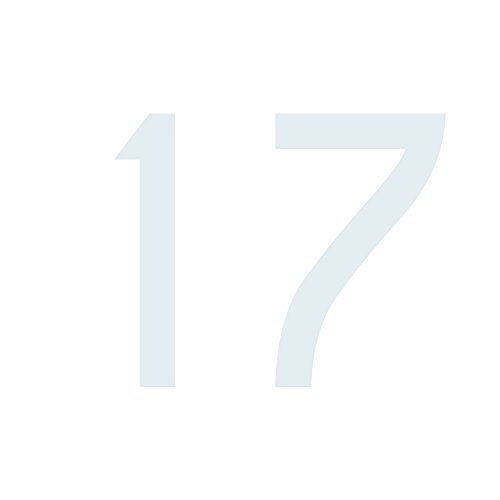 Zahlenaufkleber Nummer 17, weiß, 20cm (200mm) hoch, Aufkleber mit Zahlen in vielen Farben + Höhen, wetterfest von 1peak