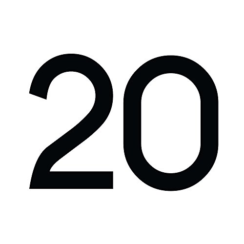 Zahlenaufkleber Nummer 20, schwarz, 10cm (100mm) hoch, Aufkleber mit Zahlen in vielen Farben + Höhen, wetterfest von 1peak