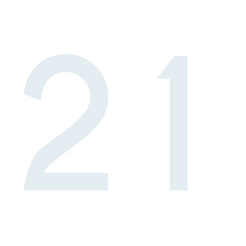 Zahlenaufkleber Nummer 21, weiß, 30cm (300mm) hoch, Aufkleber mit Zahlen in vielen Farben + Höhen, wetterfest von 1peak