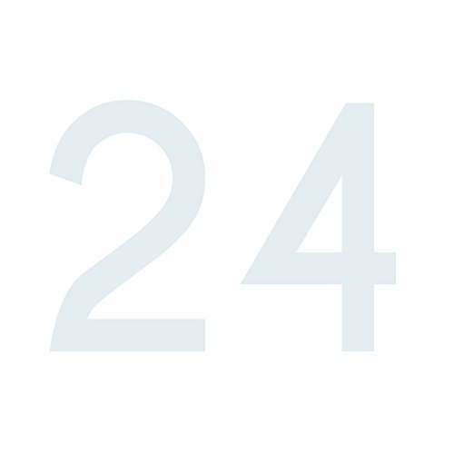 Zahlenaufkleber Nummer 24, weiß, 10cm (100mm) hoch, Aufkleber mit Zahlen in vielen Farben + Höhen, wetterfest von 1peak