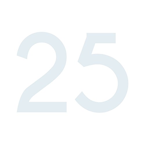 Zahlenaufkleber Nummer 25 in weiß, 10 cm, Aufkleber in vielen Farben + Höhen, wetterfest von 1peak