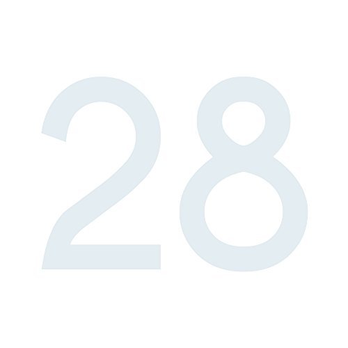 Zahlenaufkleber Nummer 28 in weiß, 10 cm, Aufkleber in vielen Farben + Höhen, wetterfest von 1peak