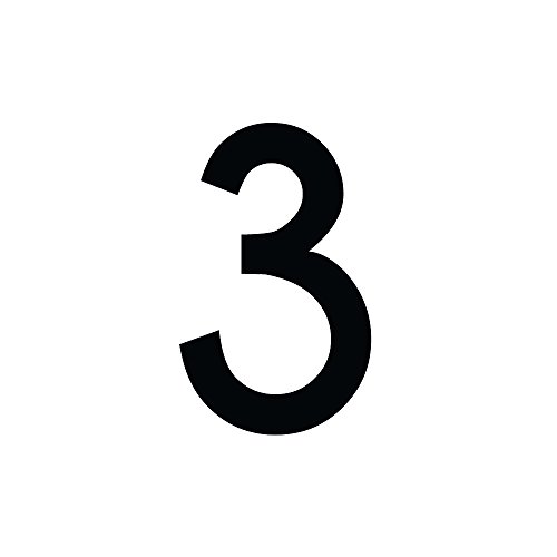 1peak Zahlenaufkleber Nummer 3, schwarz, 2cm (20mm) hoch, Aufkleber mit Zahlen in vielen Farben + Höhen, wetterfest von 1peak
