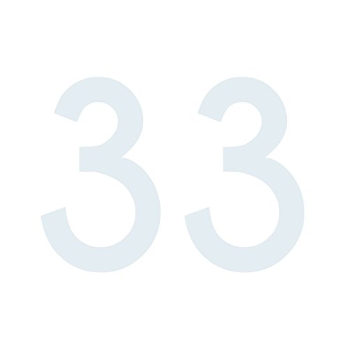Zahlenaufkleber Nummer 33 in weiß, 10 cm, Aufkleber in vielen Farben + Höhen, wetterfest Zahlenaufkleber Nummer 33 in weiß, 10 cm, Aufkleber in vielen Farben + Höhen, wetterfest von 1peak