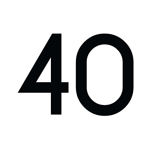 Zahlenaufkleber Nummer 40, schwarz, 10cm (100mm) hoch, Aufkleber mit Zahlen in vielen Farben + Höhen, wetterfest von 1peak