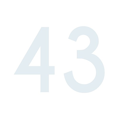 Zahlenaufkleber Nummer 43 in weiß, 10 cm, Aufkleber in vielen Farben + Höhen, wetterfest von 1peak