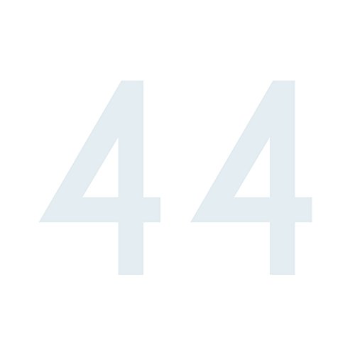 Zahlenaufkleber Nummer 44, weiß, 10cm (100mm) hoch, Aufkleber mit Zahlen in vielen Farben + Höhen, wetterfest von 1peak