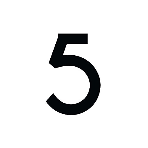 1peak Zahl 5 in schwarz, 30 cm großer Sticker aus Selbstklebender Klebefolie zum aufkleben, wetterfeste Klebezahl von 1peak