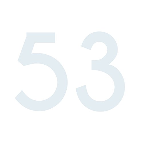 Zahlenaufkleber Nummer 53 in weiß, 10 cm, Aufkleber in vielen Farben + Höhen, wetterfest von 1peak