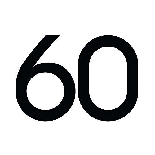 Zahlenaufkleber Nummer 60 in schwarz, 10 cm, Aufkleber in vielen Farben + Höhen, wetterfest von 1peak