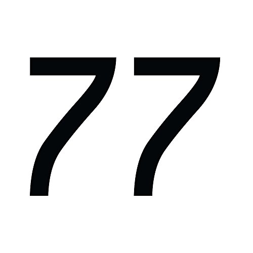 Zahlenaufkleber Nummer 77, schwarz, 10cm (100mm) hoch, Aufkleber mit Zahlen in vielen Farben + Höhen, wetterfest von 1peak