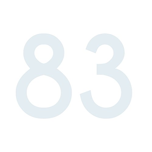 Zahlenaufkleber Nummer 83 in weiß, 10 cm, Aufkleber in vielen Farben + Höhen, wetterfest von 1peak