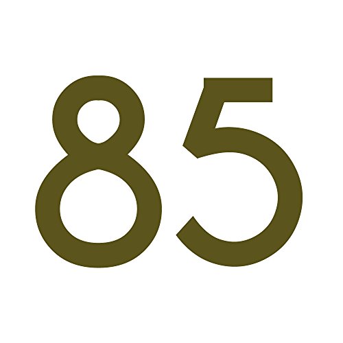 Zahlenaufkleber Nummer 85, gold, 30cm (300mm) hoch, Aufkleber mit Zahlen in vielen Farben + Höhen, wetterfest von 1peak