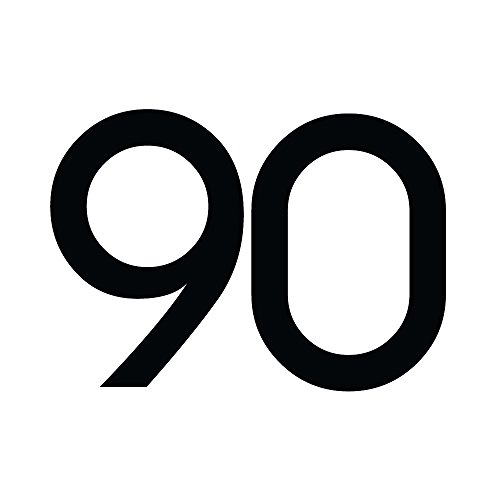 Zahlenaufkleber Nummer 90, schwarz, 10cm (100mm) hoch, Aufkleber mit Zahlen in vielen Farben + Höhen, wetterfest von 1peak