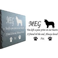 Haustier Hund Border Collie | Wie Im Hauptfoto Zu Sehen Schiefer Gedenktafel - Personalisiert Für Ihre Liebsten Grabsteine 25 cm X 18 von 1st4Signs