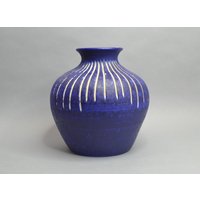 studio Keramik Vase - Signiert Xv 1970 Kobalt Blau von 1stClassDesign