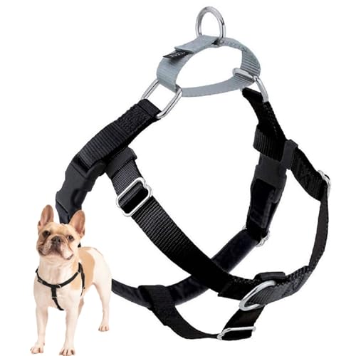 2 Hounds Design Freiheit Wags Whiskers Hundegeschirr gegen Zerren, 5/8 Zoll, klein, schwarz von 2 Hounds Design