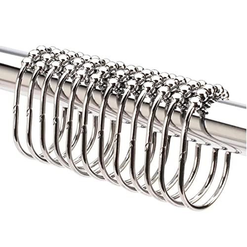 12 extra große Duschvorhangringe aus Edelstahl | Duschvorhang Haken in Chrom Finish | Vorhangringe für Jede Duschstange oder Gardinen Stange | leicht gleitende Ösen | Duschringe Set von 2 Lb. Depot