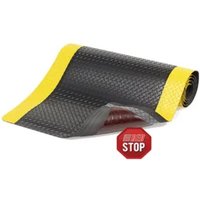 NoTrax Bodenmatte 2-lagig, PVC, BxL 910 x 3.000 mm, schwarz/gelb von NoTrax