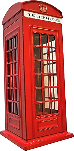 2 UR DOOR Rote Telefonzelle Spardose, Bank-Souvenir, Zinkdruckguss, London-Souvenir mit Union Jack, Sammlerstück mit leicht zugänglicher Kappe für Kinder und Erwachsene, unverwechselbare Größe: 14 x 6 von 2 UR DOOR