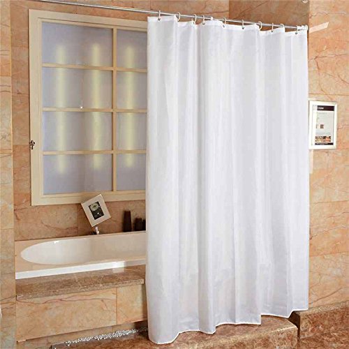 2 ur door Duschvorhang aus Polyester, schimmelresistent, 12 Haken, wasserabweisend, waschbar, 180 x 220 cm, Weiß von 2 ur door