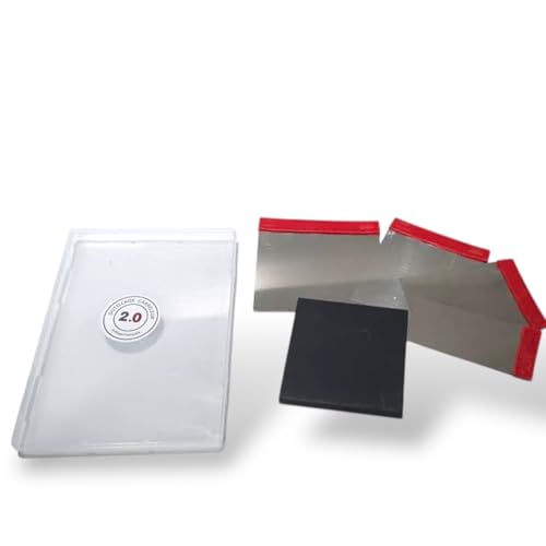 Spachtel-Set aus Edelstahl zum Finish – Fliesenwerkzeug 2.0 | 5 Spatel aus Edelstahl + Druckkeil | Hartschalen-Etui transparent | Glättungswerkzeug Silikon & Fliesen Pro von 2.0 OUTILLAGE CARRELEUR Artisan français